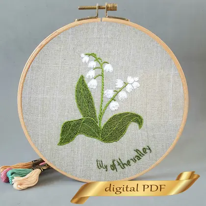 Lily of the valley pattern embroidery