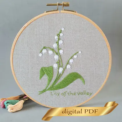 Lily of the valley embroidery pattern