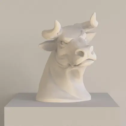 3D Model STL CNC 3dprint Bull Head