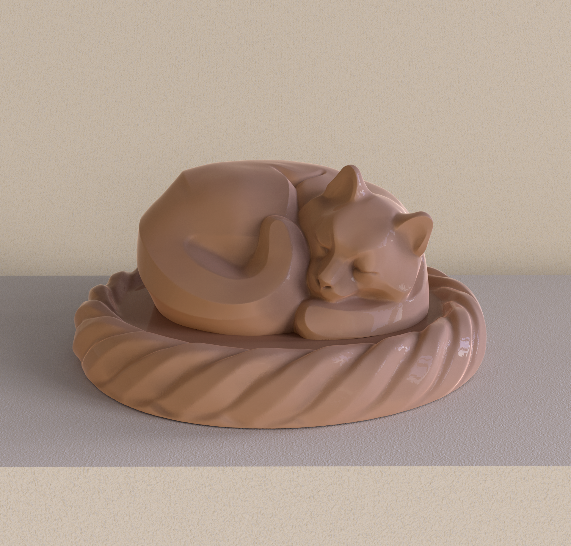 3D Model STL CNC Router file 3dprintable Cat curl up 1 3D Model STL CNC 3dprint Cat curlup