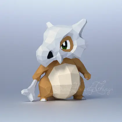 3d Papercraft–Cubone–PDF DXF Templates