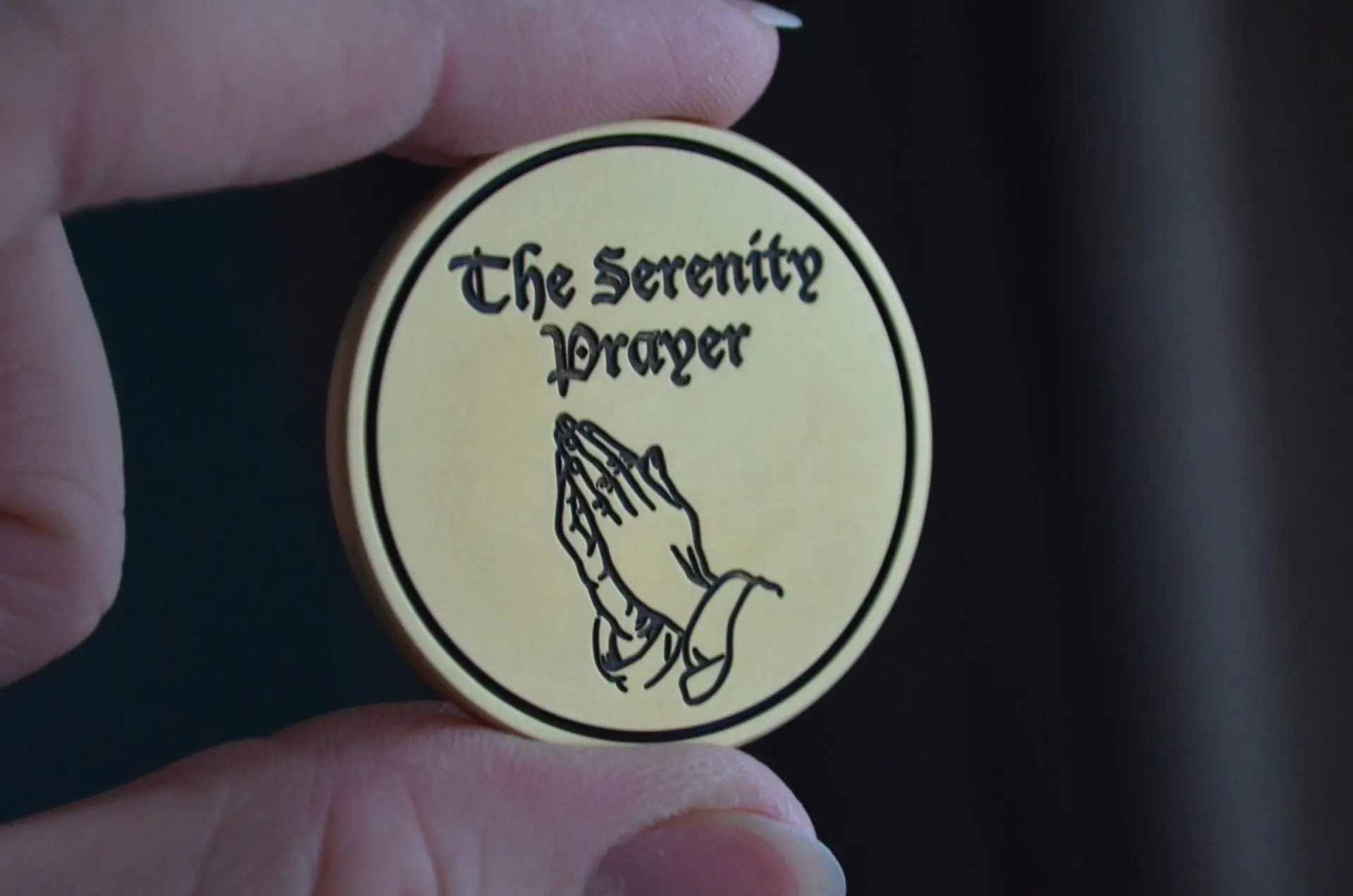 Custom coin with the serenity prayer 1 serehity prayer