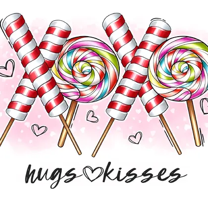 XOXO hugs & kisses illustration, png sublimation design