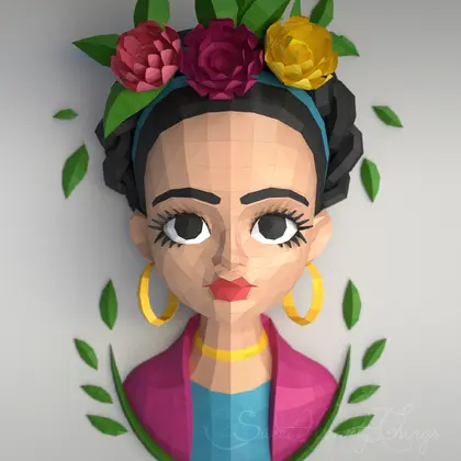 3d Papercraft - Frida Kahlo - PDF DXF Templates