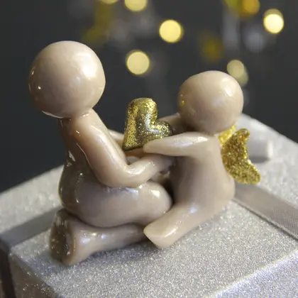 Clay sculpture of angels