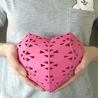 3d Papercraft – Heart 2 – PDF DXF Templates