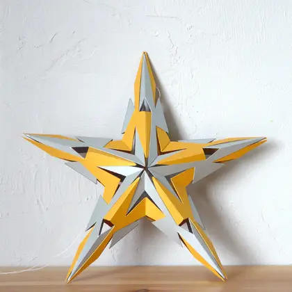 3d Papercraft – Weaving Star 5-pointed – PDF DXF Templates