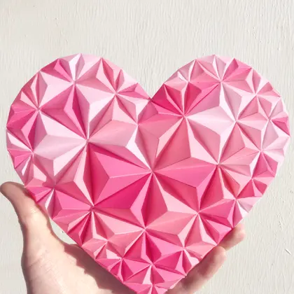 3d Papercraft - Mosaic Heart Small Size - PDF DXF Templates