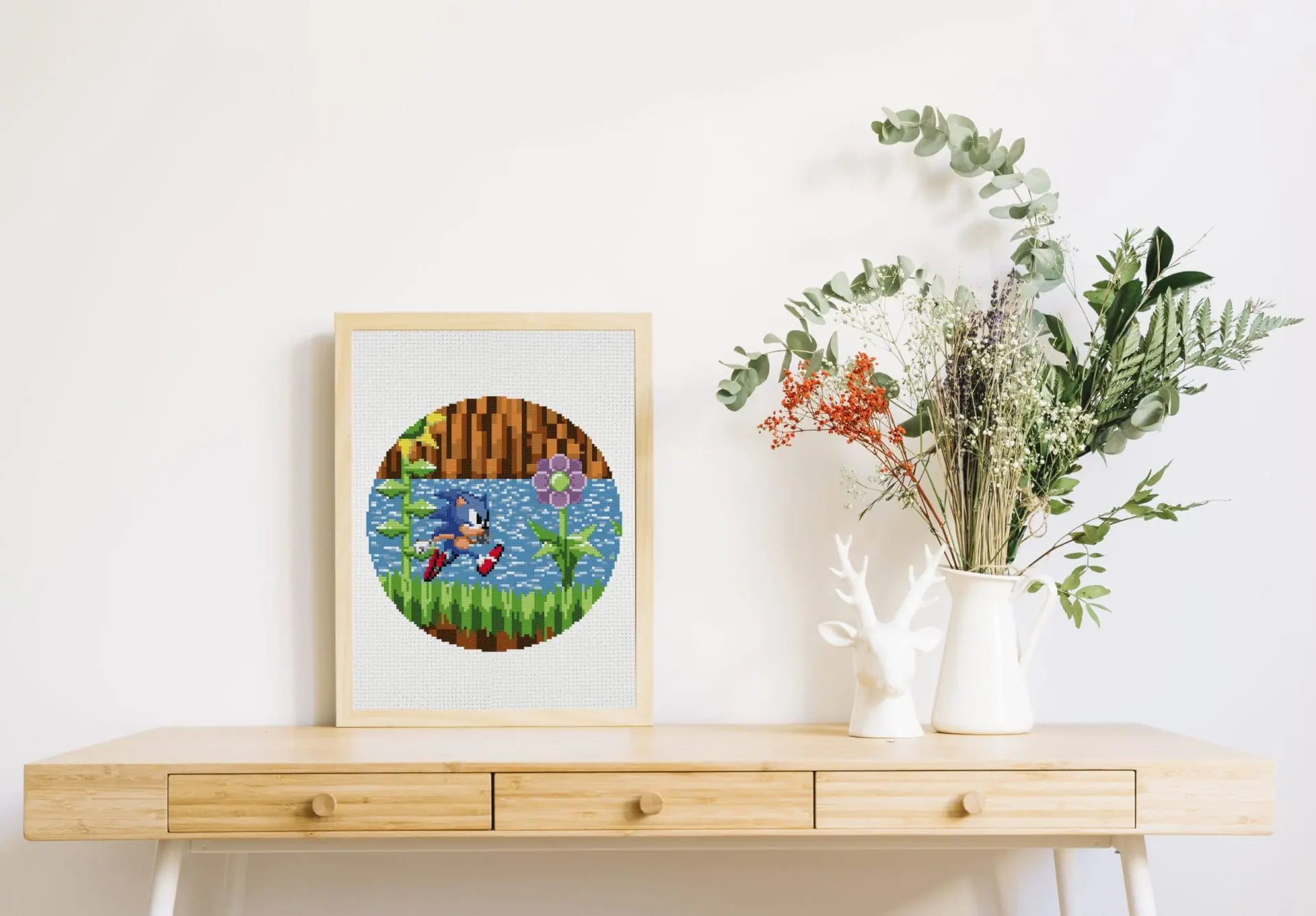 Sonic cross stitch. Sonic the hedgehog 3 old school Sonic cross stitch