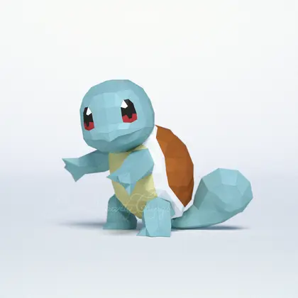 3d Papercraft-Squirtle-PDF SVG DXF Templates
