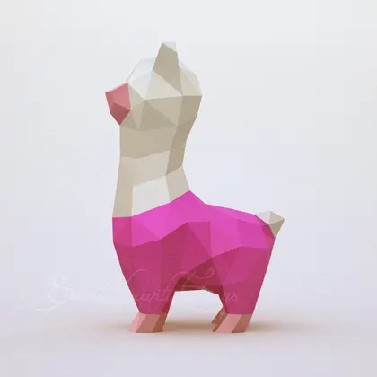 3d Papercraft – Little Alpaca – PDF DXF Templates
