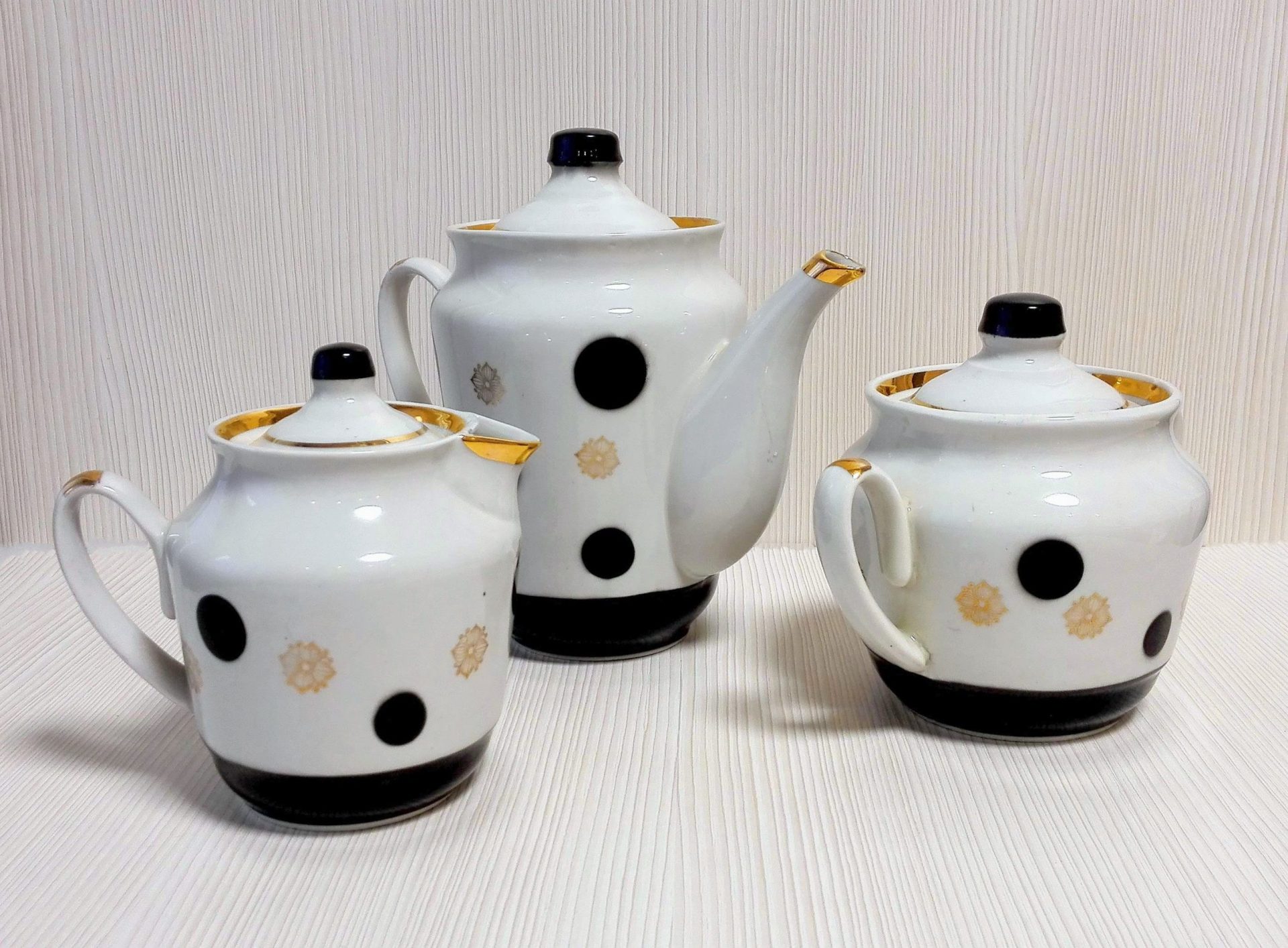 Soviet Vintage Porcelain.Polka Dots Coffee Set. Russian Porcelain 3 Soviet Vintage Porcelain.Polka Dots Coffee Set. Russian Porcelain - Image 3