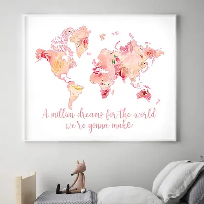 Map Print, Travel Wall Art, Adventure Nursery Decor