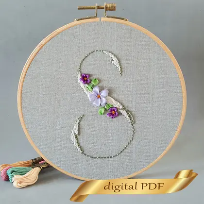Letter S embroidery pattern