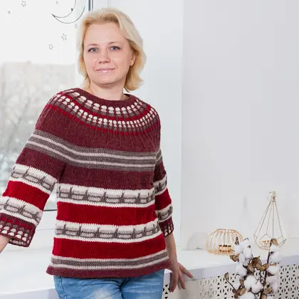 Top-down crochet sweater pattern