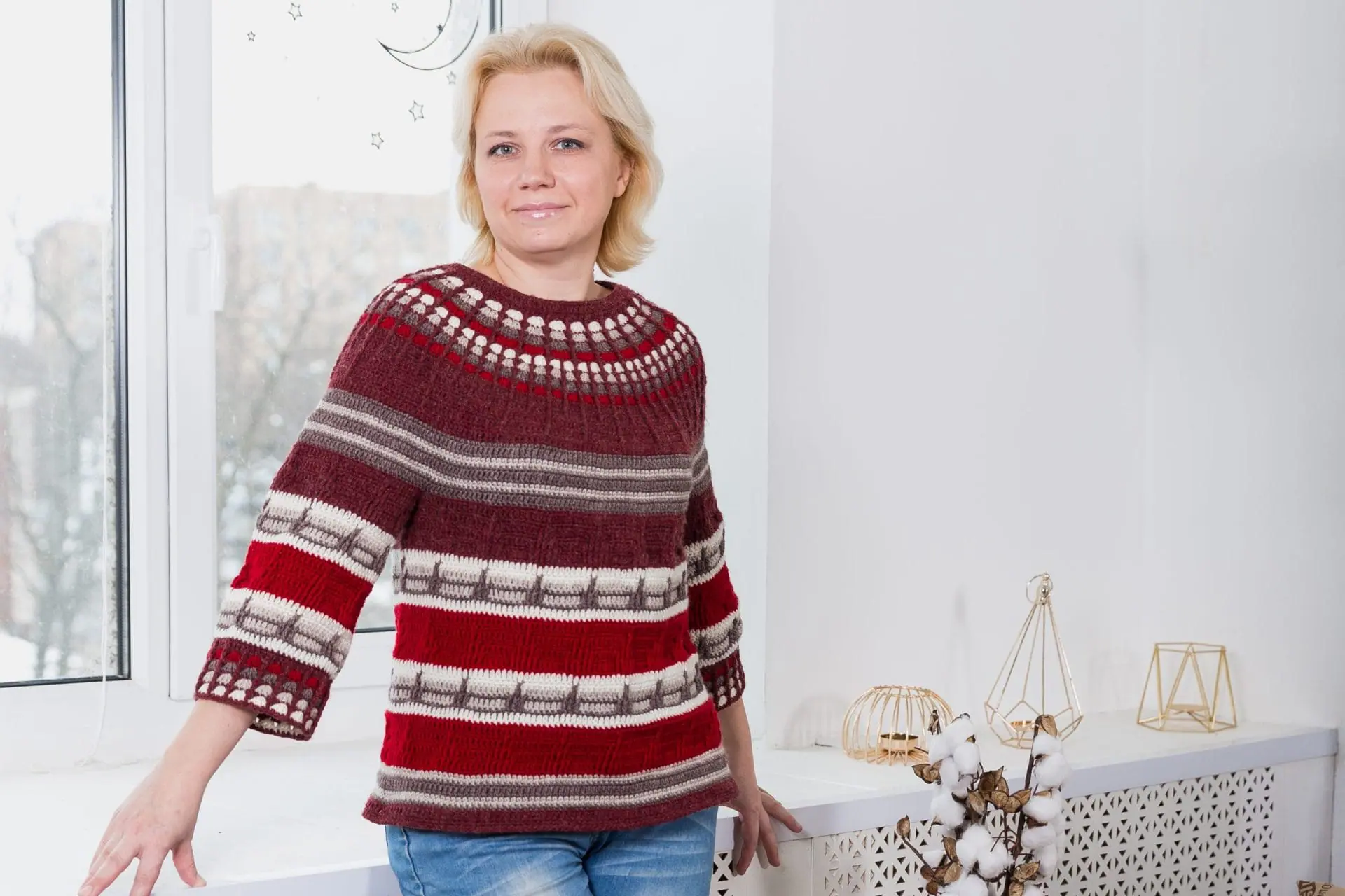 Top-down sweater Margo crochet pattern 1 Top-down crochet sweater pattern