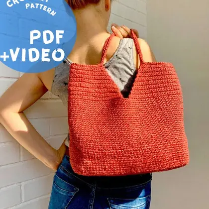 Crochet pattern Eco jute tote bag