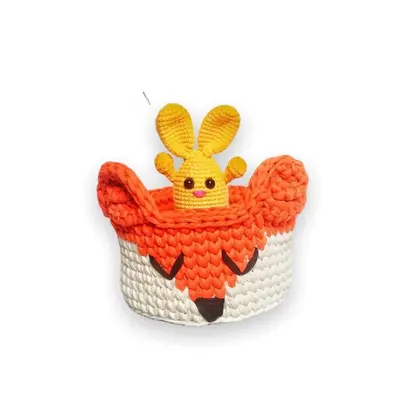Crochet animal fox basket pattern