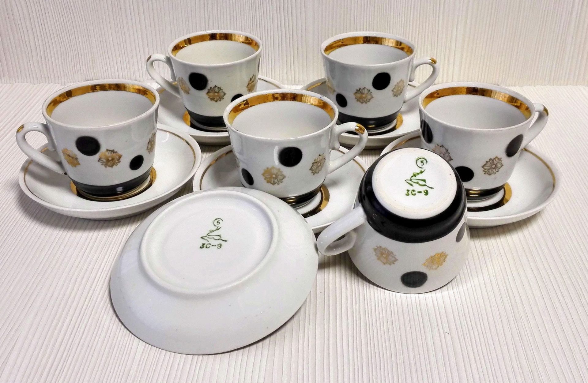 Soviet Vintage Porcelain.Polka Dots Coffee Set. Russian Porcelain 4 Soviet Vintage Porcelain.Polka Dots Coffee Set. Russian Porcelain - Image 4