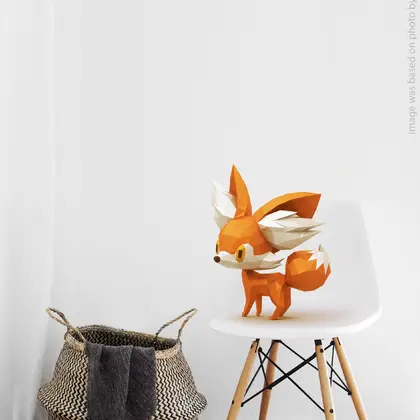 3d Papercraft – Baby Fox – PDF DXF Templates