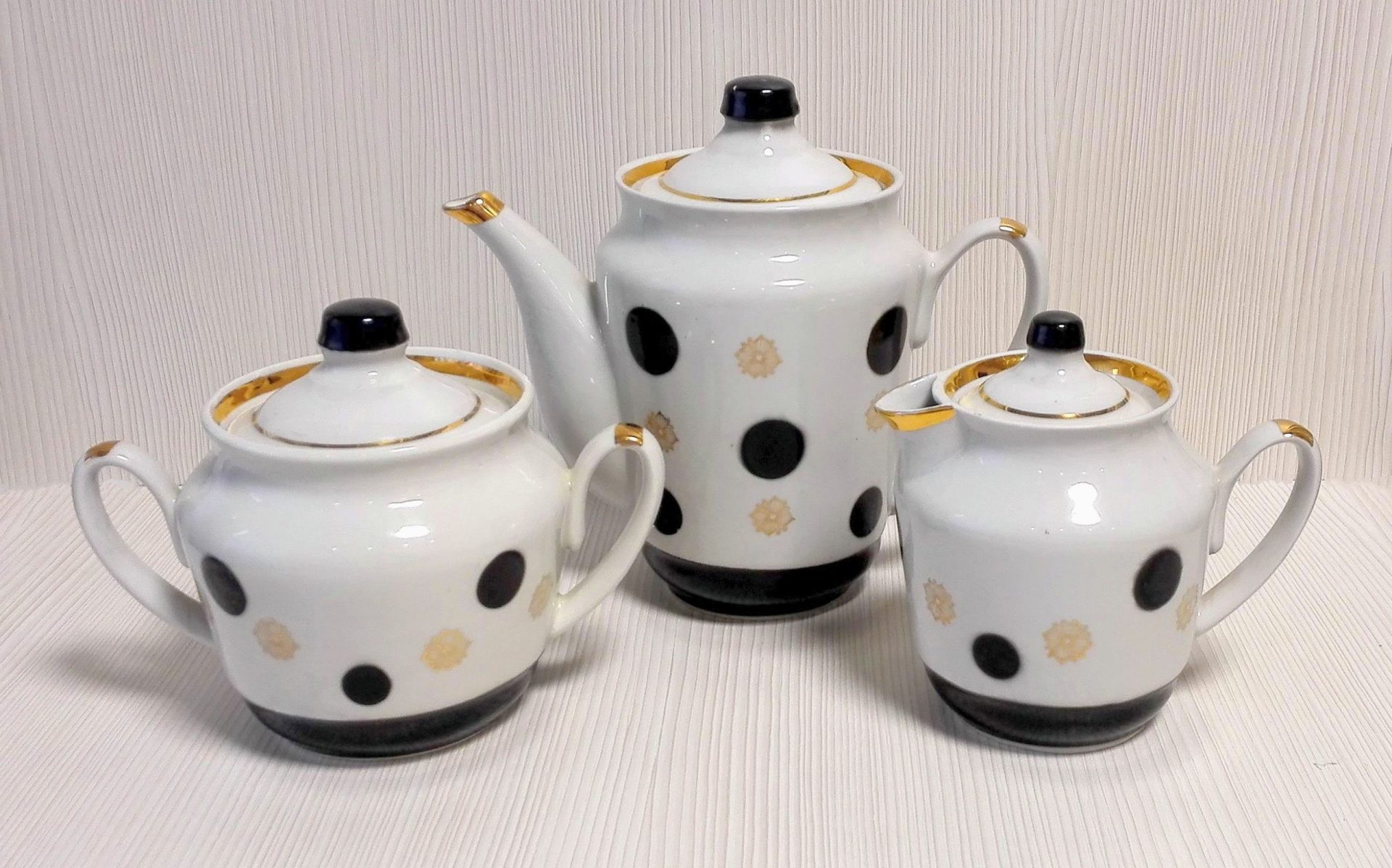 Soviet Vintage Porcelain.Polka Dots Coffee Set. Russian Porcelain 5 Soviet Vintage Porcelain.Polka Dots Coffee Set. Russian Porcelain - Image 5