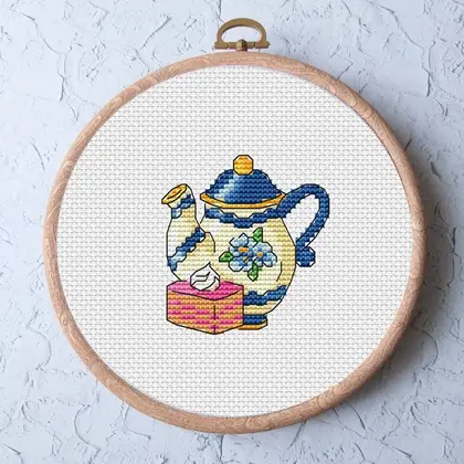 Teapot cross stitch pattern