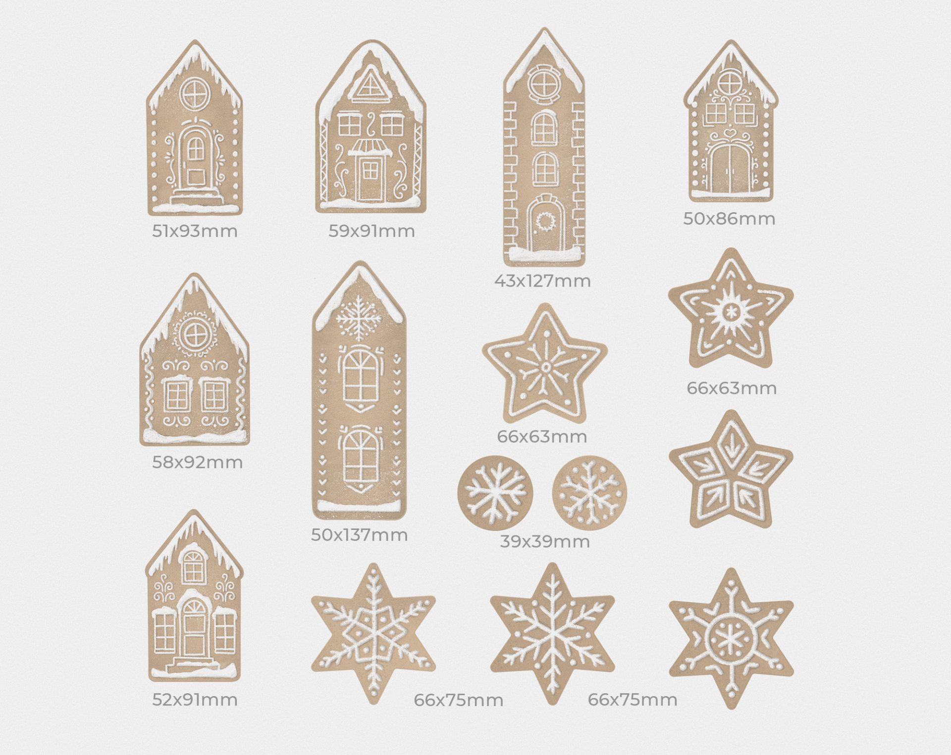 Christmas DIY Label Tag Gingerbread Houses Printable Template. 4 Christmas DIY Label Tag Gingerbread Houses Printable Template. - Image 4