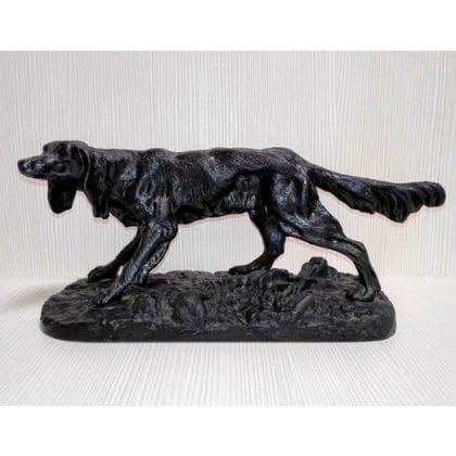 Antique Cast Iron Statuette Dog. Vintage figurine Hunting dog