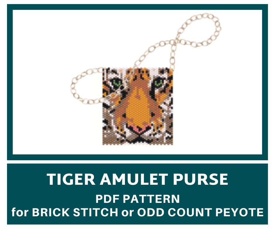 Tiger amulet purse bead pattern 1 beadpattern