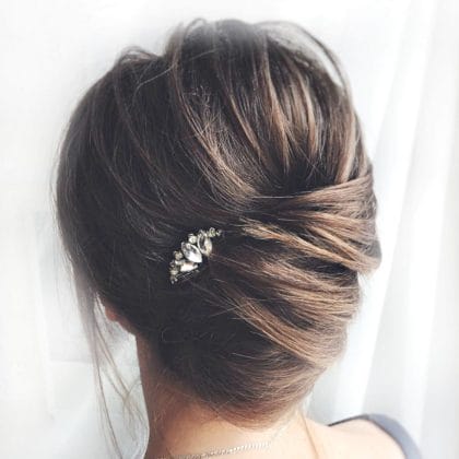 Bridal hair pin Rhinestone hair piece Bridesmaid hair clip