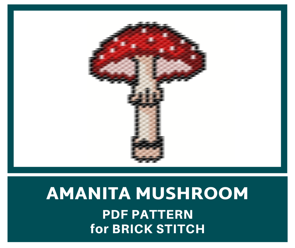 Beaded mushroom brick stitch pattern 1 brickstitchbeadpattern