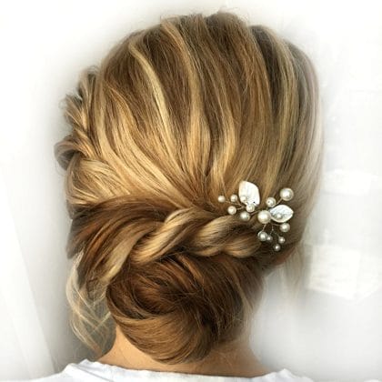 Small hair pin pearl and leaves Bridal hair piece Mini hair pins