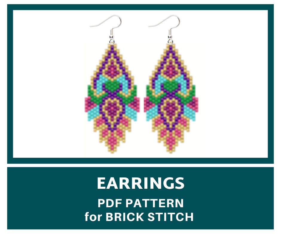 Brick stitch earrings bead pattern 1 earrings bead pattern