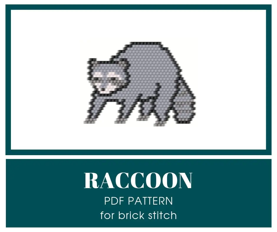 Brick stitch raccoon bead pattern 1 brickstitchbeadpattern