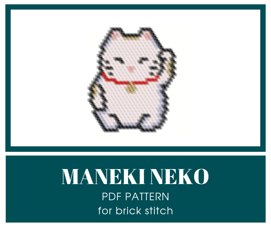 Brick stitch maneki neko bead pattern 1 brickstitchbeadpattern