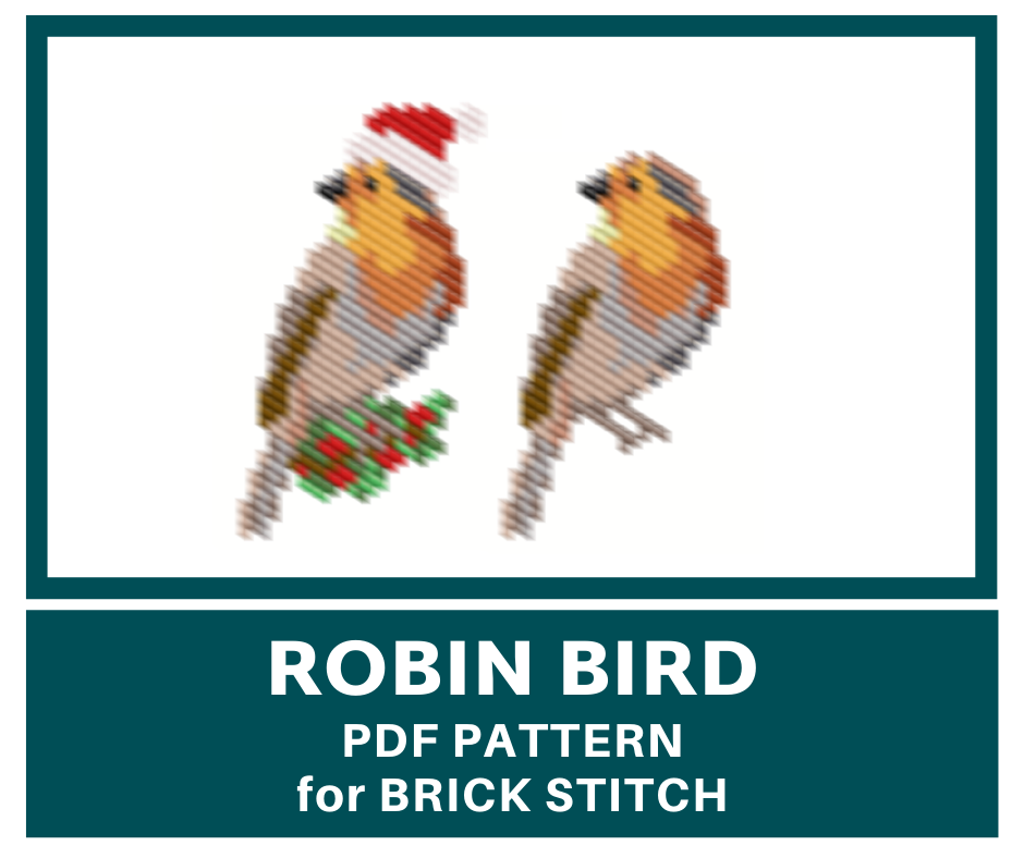 Brick stitch robin bird bead pattern 1 brickstitchbeadpattern