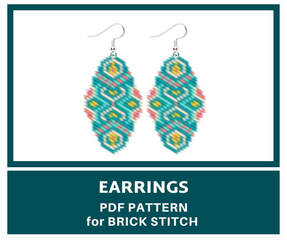 Brick stitch earrings bead pattern 1 earrings bead pattern