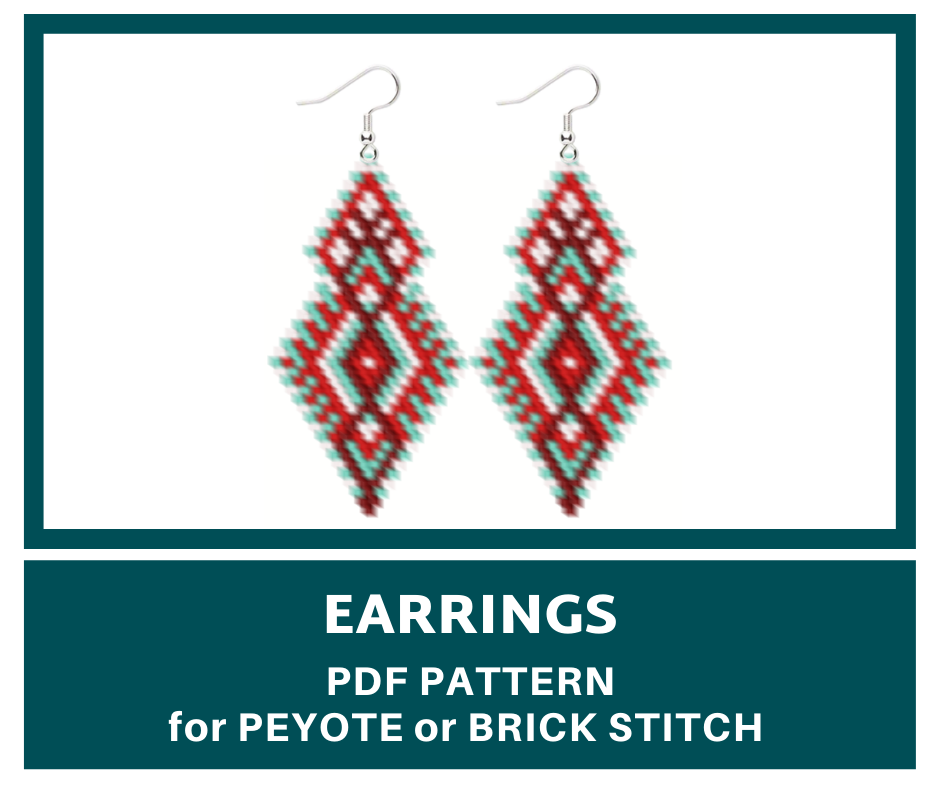Peyote earrings bead pattern 1 earrings bead pattern