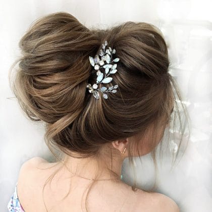 White opal hair pins set of 2 and stud earrings. Bridal jewelry