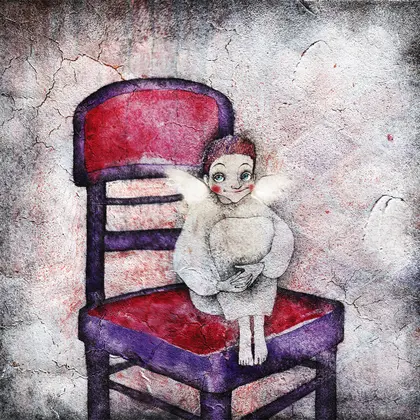 digital painting fairy angel chair