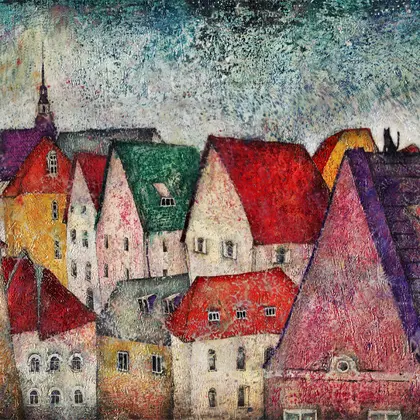 European city paintings digital