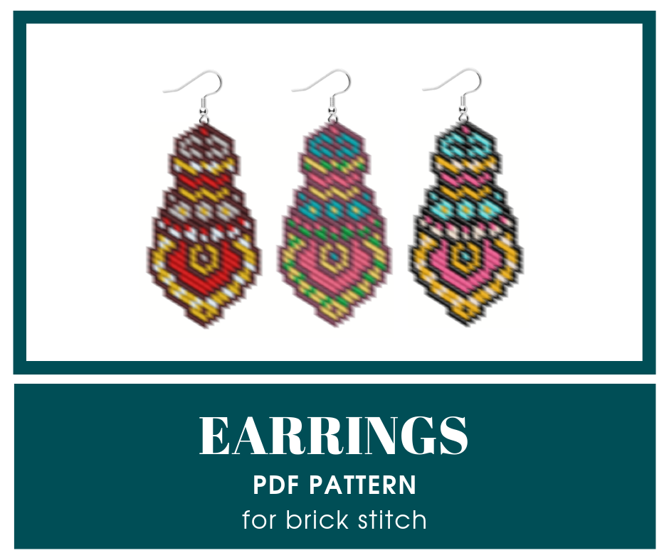 Brick stitch earrings bead pattern 1 earrings bead pattern