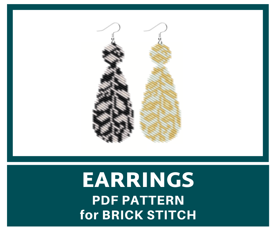 Leaves earrings brick stitch bead pattern 1 brick stitch bead pattern