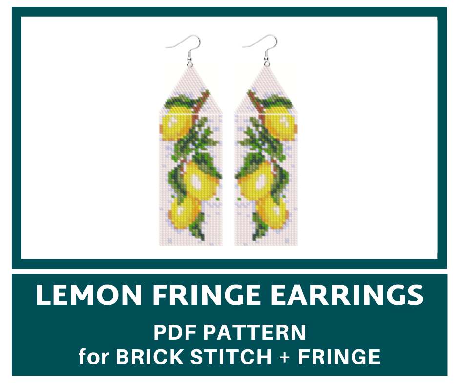 Lemon beaded fringe earrings pattern 1 earringsbeadpattern