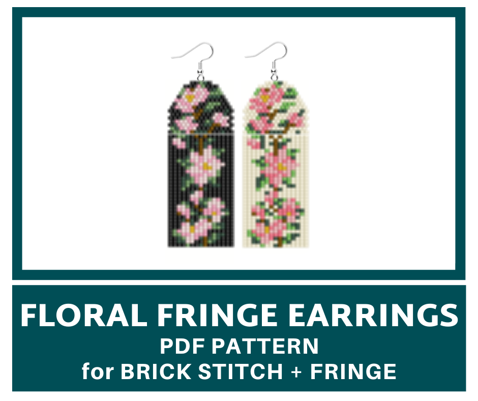 Spring flower beaded fringe earrings pattern 1 earringsbeadpattern