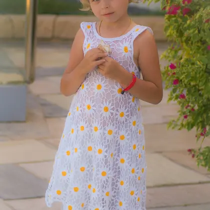 Floral dress for girls crochet pattern