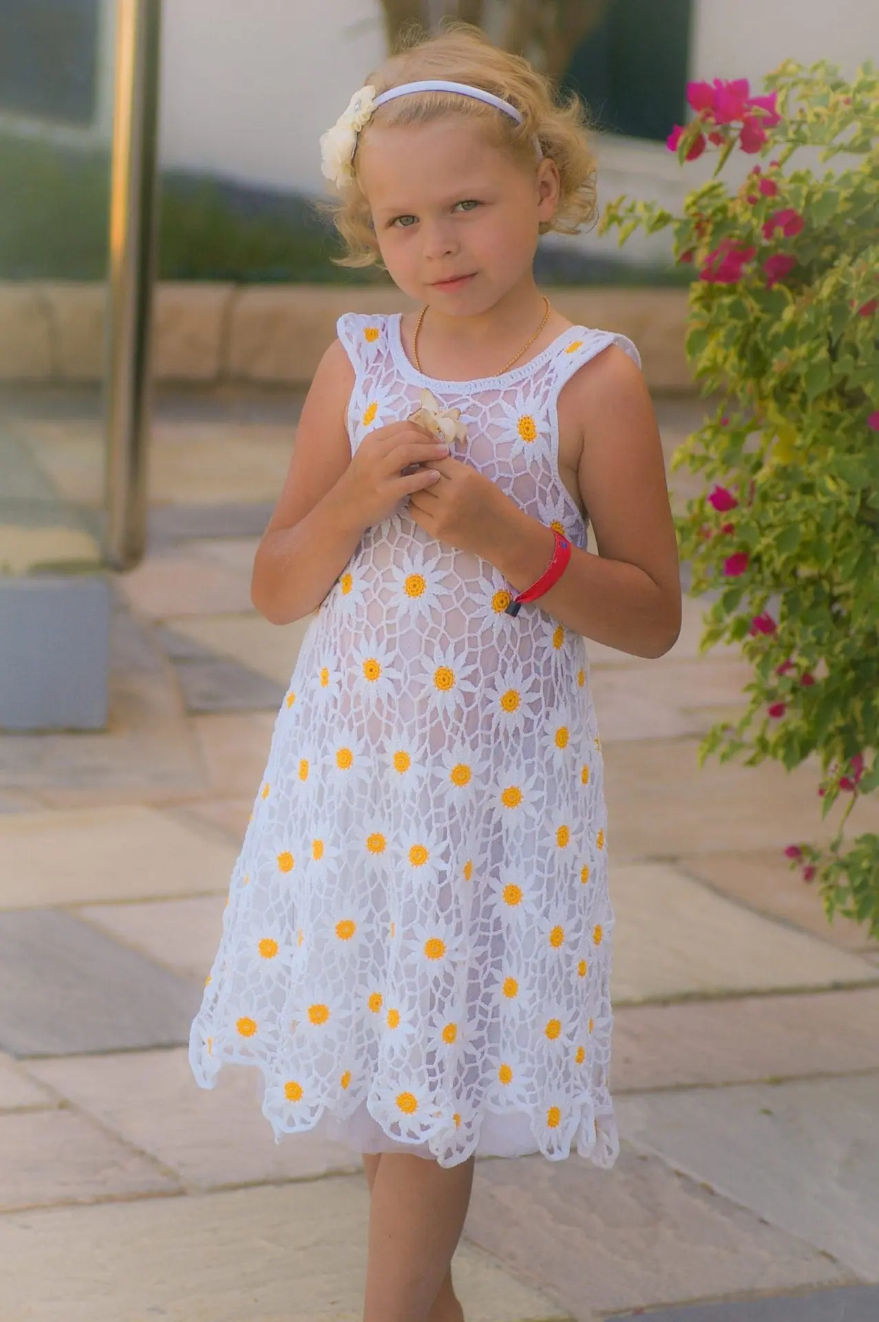 Floral crochet dress pattern - Chamomile dress for girls 1 Floral dress for girls crochet pattern