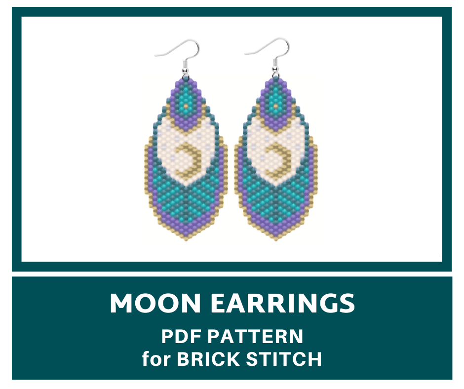 Moon earrings bead pattern for brick stitch 1 earringsbeadpattern