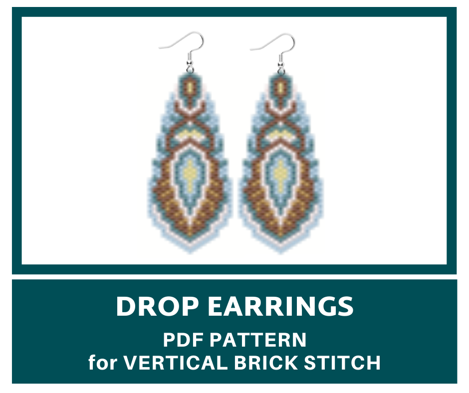 Blue beaded earrings pattern for brick stitch 1 earringsbeadpattern