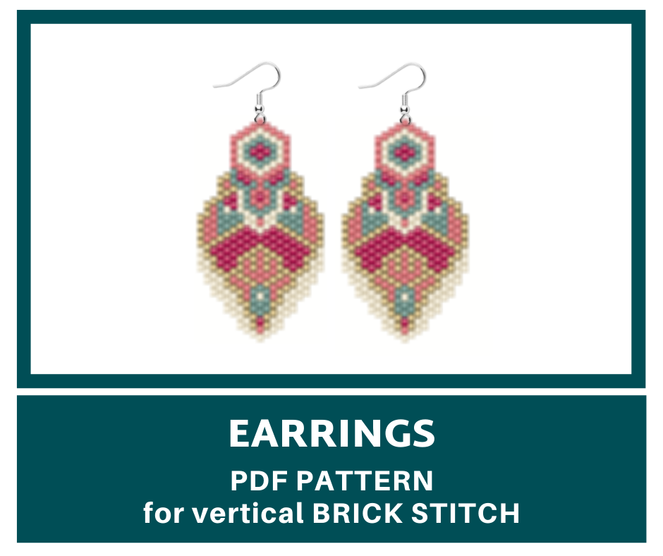 Beaded earrings brick stitch pattern 1 earringsbeadpattern